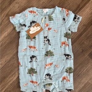 Angel Dear Blue Farm Animal Bodysuit